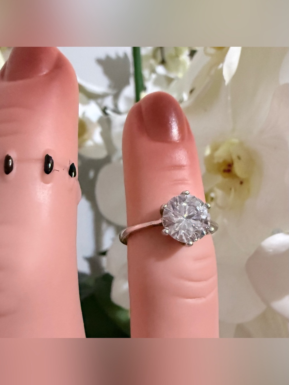 Sparkling Clear Solitaire Ring in Silver - Womens Jewelry